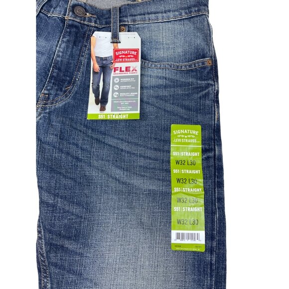 Signature by Levi Men's Flex Straight Blue Jeans Sz 32X30 - NWT - Picture 7 of 12